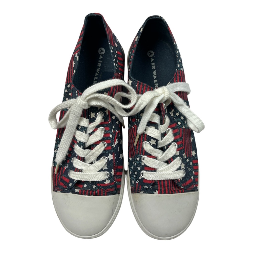 Airwalk Excellent Used Sneakers Women 9.5 Blue Red White Stars Stripes Americana - Picture 3 of 8
